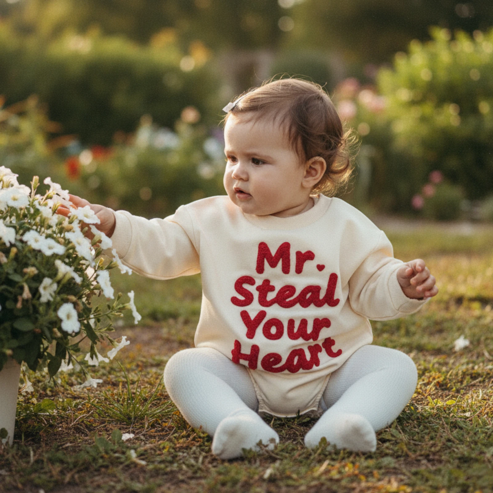 

Милый детский комбинезон с одинарными рукавами на День святого Валентина, милый комбинезон с круглым вырезом и вышивкой букв, толстовка, боди
