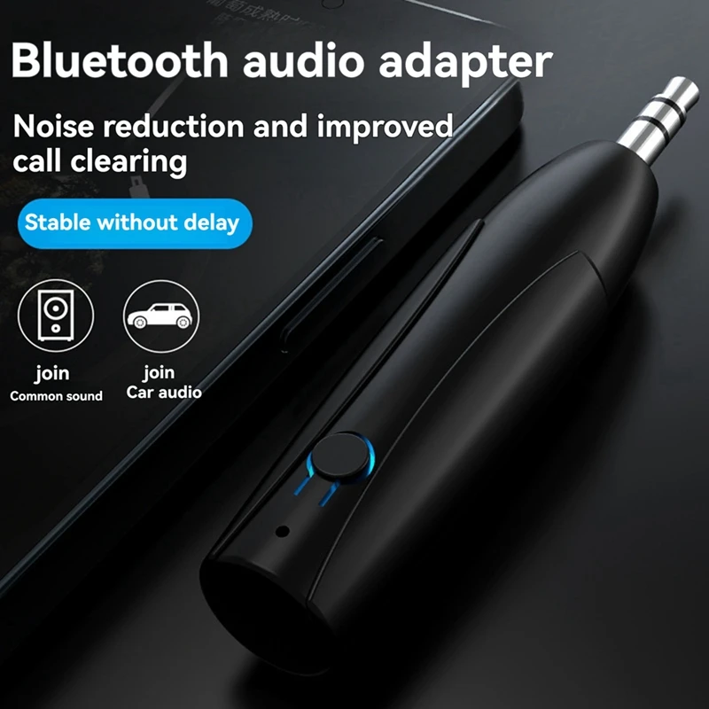 ステレオ音楽オーディオアダプター,ハンズフリー,Bluetooth 5.0レシーバー,3.5mmジャック,カーAUX,ヘッドフォンスピーカーと互換性があります