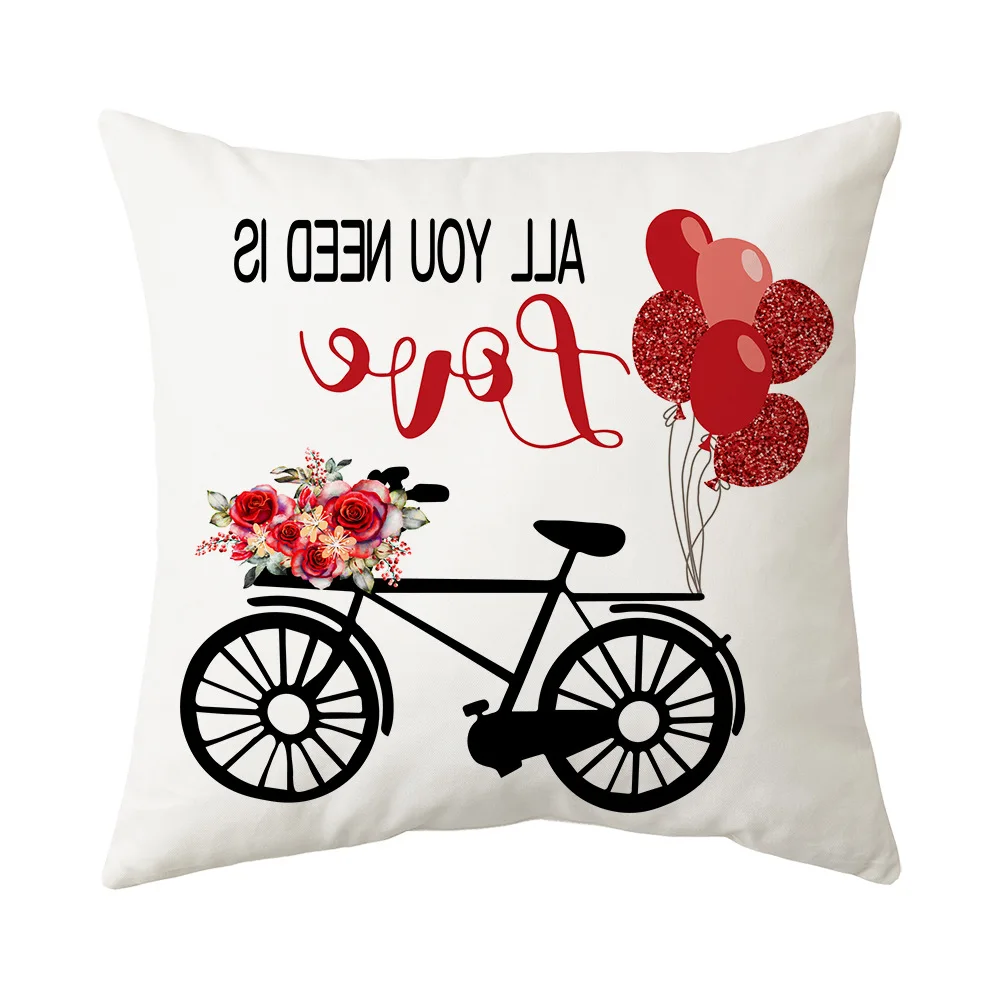 

Valentine's Day Decor Pillowcase Pillows Cushion Cover Both Sided Printing Love Red Heart Pillow Cover Valentine's Day Gift