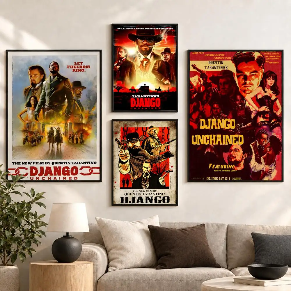Django Unchained Western Movie Bold Revenge Drama Style Poster Aesthetic Art Print for Bedroom & Living Room Decor, Unframed