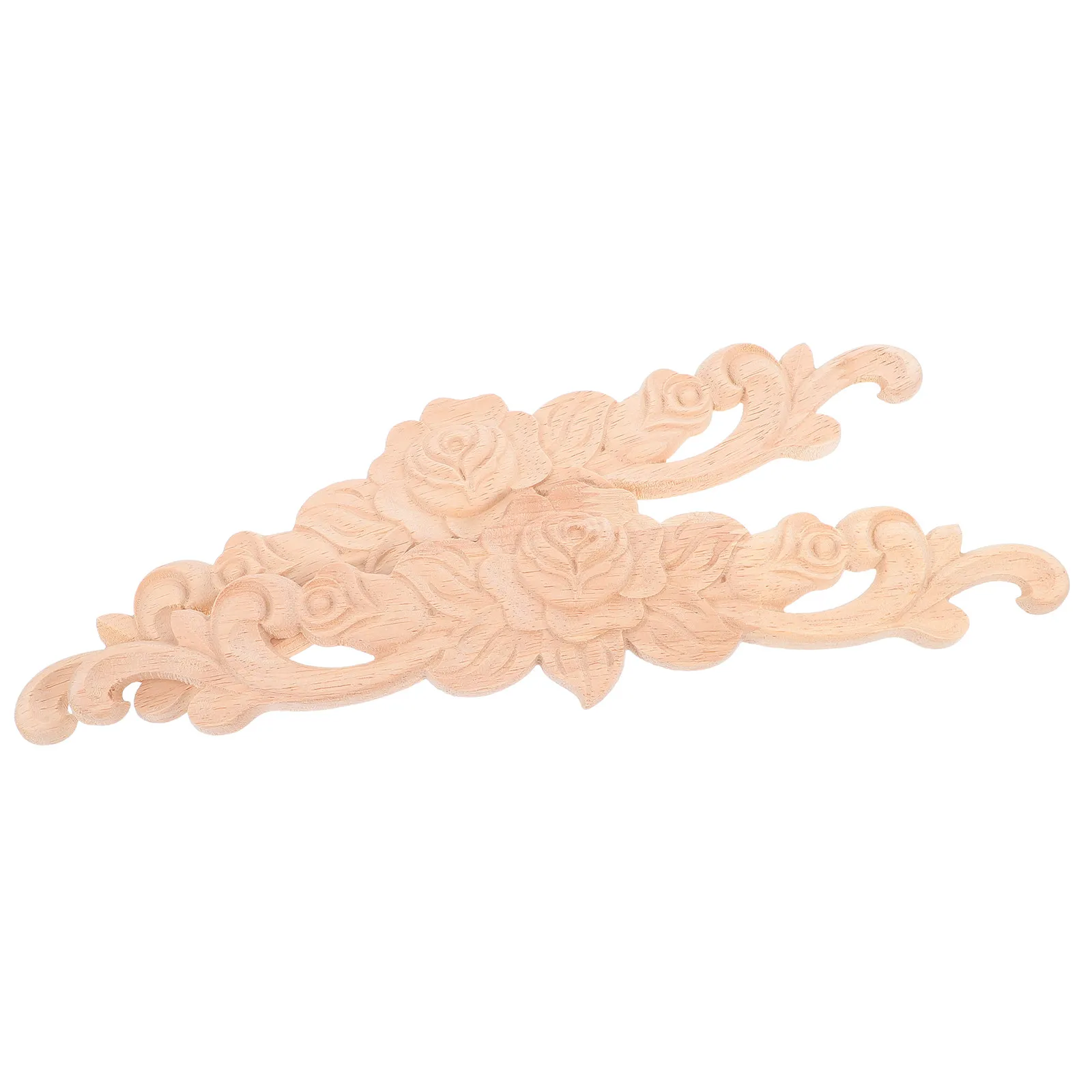 

2Pcs Wood Carved Rose Appliques Elegant Furniture Decorative Onlays for DIY Home Decor Wood Carvings Applique Furniture