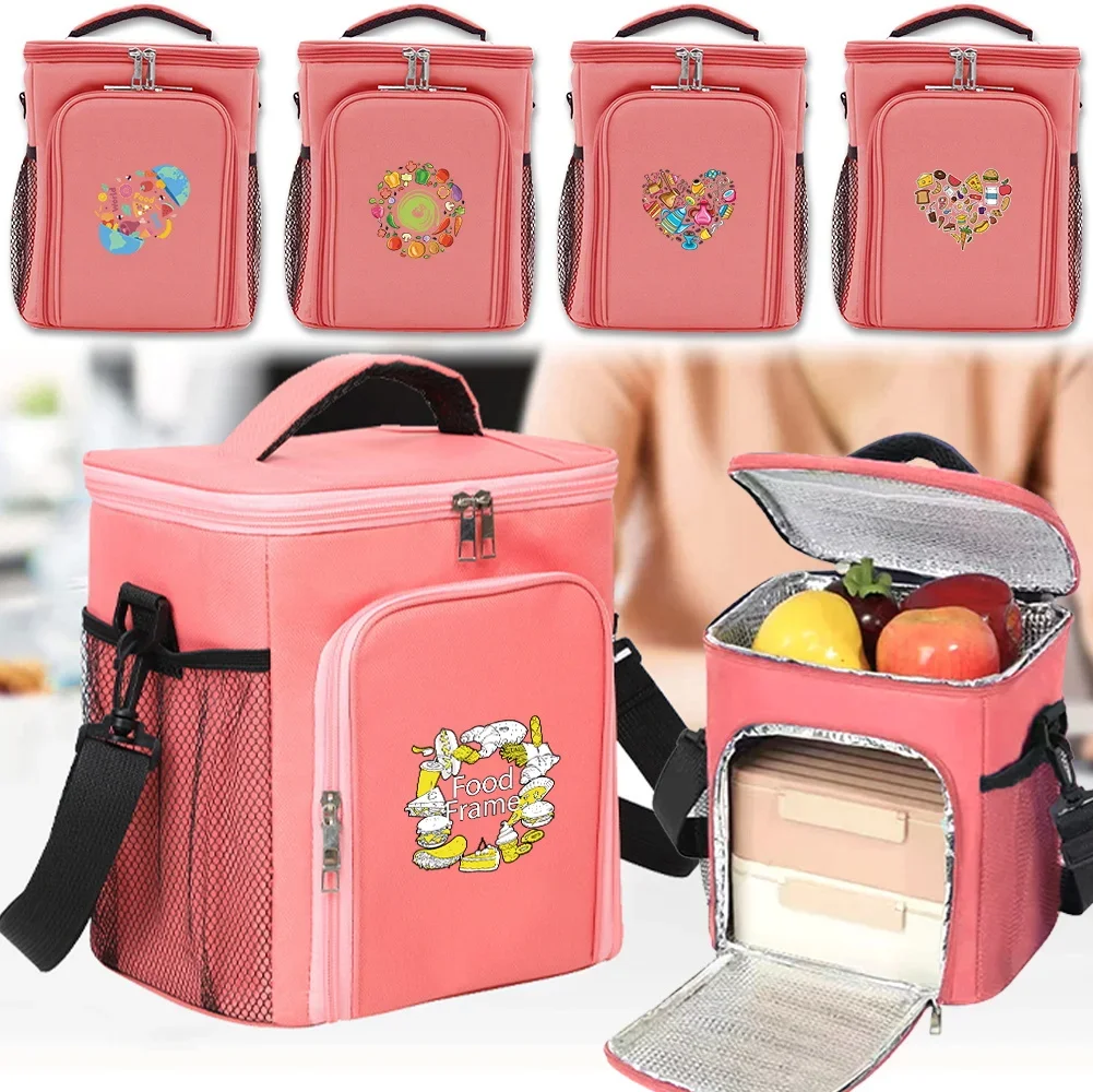 Large-capacity Picnic Bag Family Outdoor Activities Simple Food Pattern Printing Series Storage Food Refrigeration Bag