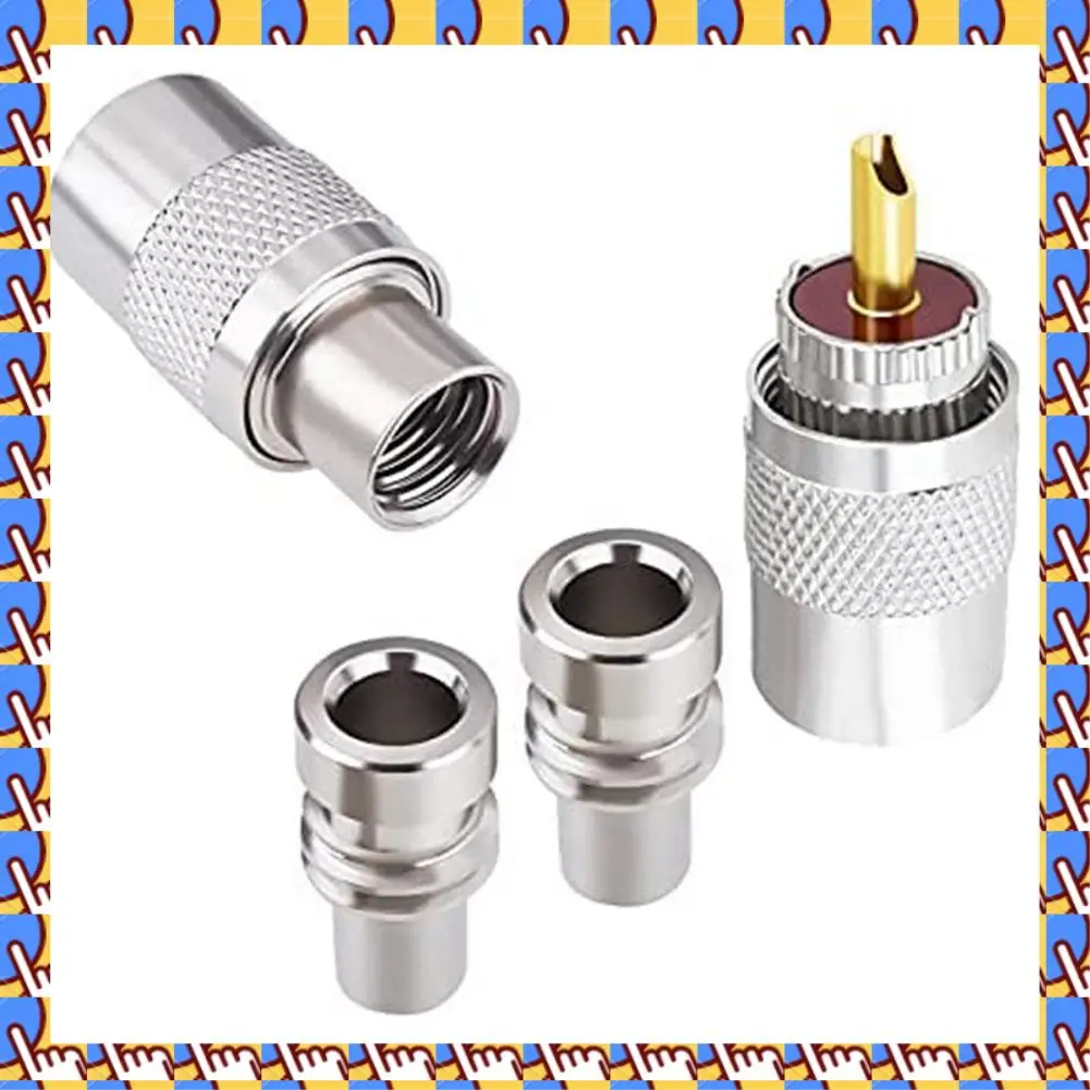 

A79I PL-259 Coaxial Connectors UHF Male Solder Connector Plug 50 Ohm Coax Adapters 10-Pack With Reducers For LMR400,RG8 Cable