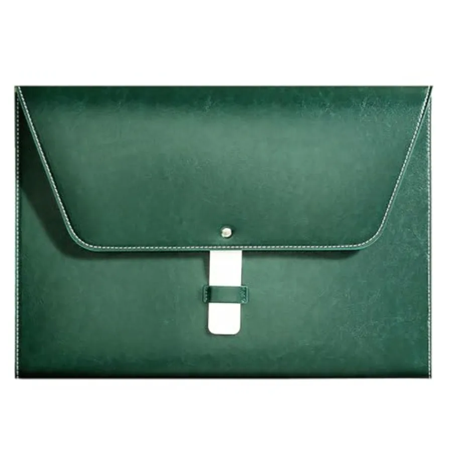 

PU Leather A4 File Folder Large Document Holder Waterproof Envelope Folder Case with Handmade Closure