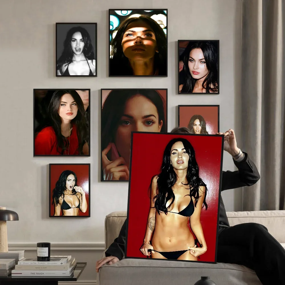 Lienzo de calidad HD, arte de pared, carteles Retro para decoración de pared de la habitación del hogar, carteles de Anime del Actor Megan Fox