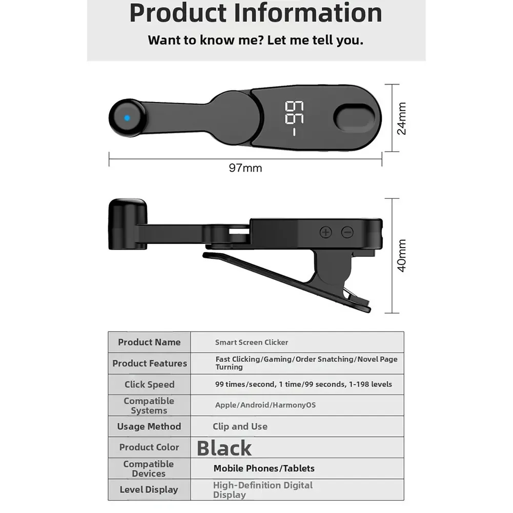 Screen Auto Clicker With Stand For Smart Phone Apps Video Live-Streaming Gadget Smartphone Game Screen Touch Tripods Supplies