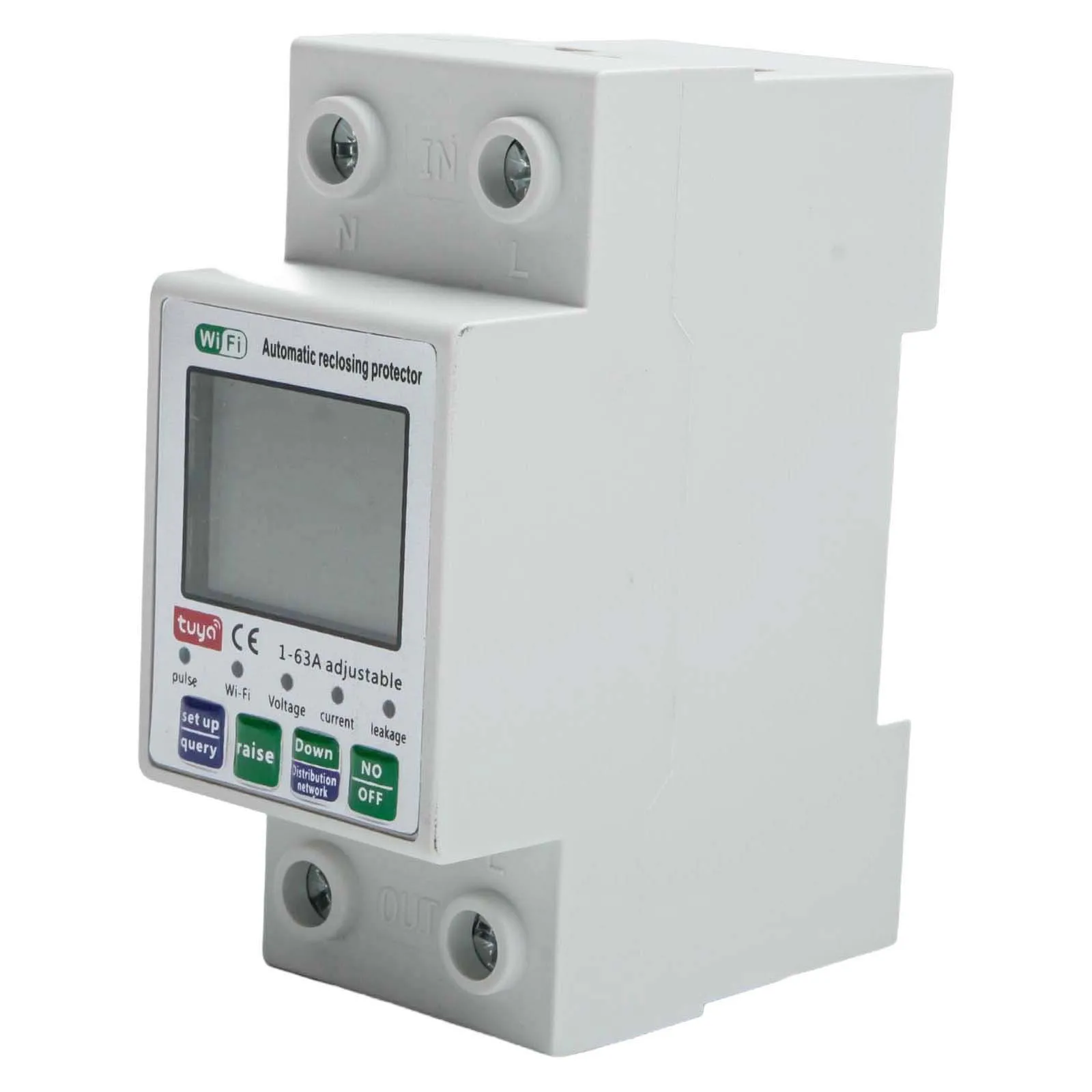 AC80-300V Breaker Rated Current 1-63A Current Breaker Digital LCD Display Easy Installation Mobilephone APP Control