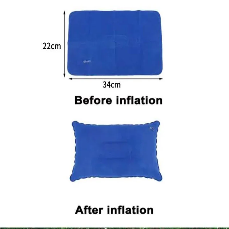 Portable fold inflatable air pillow outdoor travel sleeping camping PVC neck stretcher backrest plane comfortable pillow