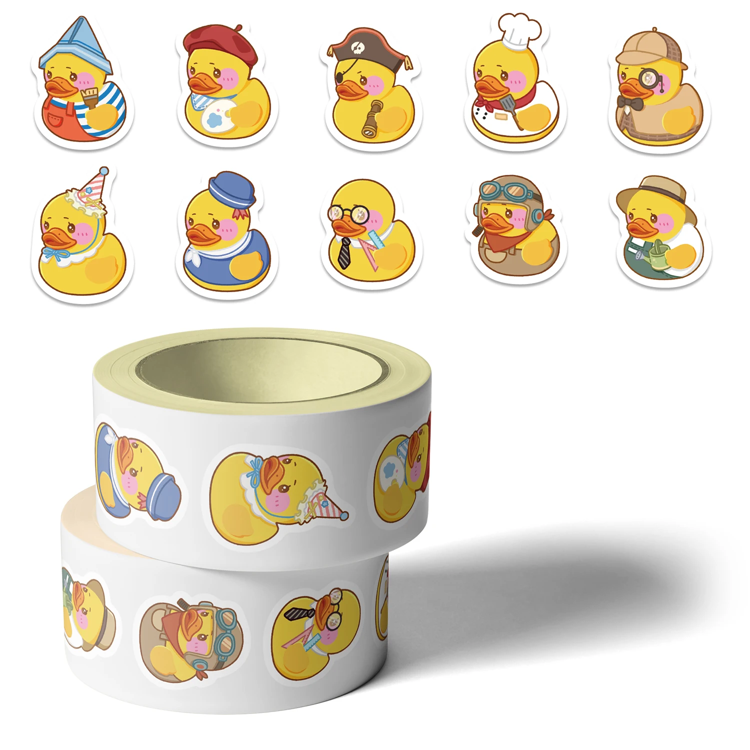 500PCS/Roll Cartoon Yellow Duck Cute Stickers for DIY Scrapb