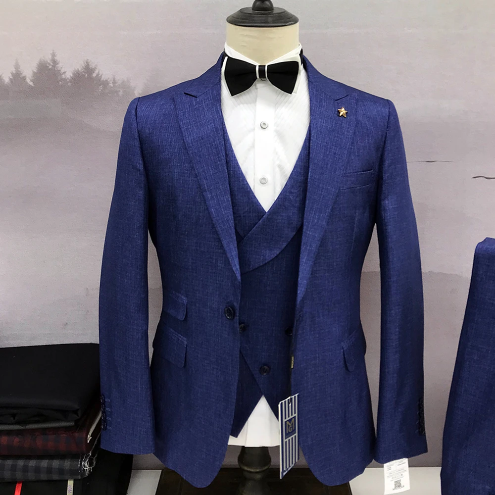 

Men Suits Blazers Three Pieces Jacket Pants Vest High Quality New Fashion Formal Business Wedding Set