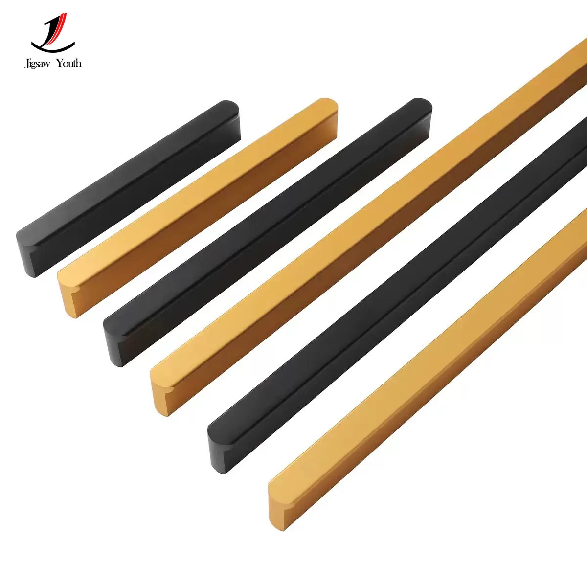 Manija de puerta de gabinete de manija de oro negro Simple moderna de 80MM-338MM manija de puerta de gabinete de lujo ligera europea herrajes para muebles