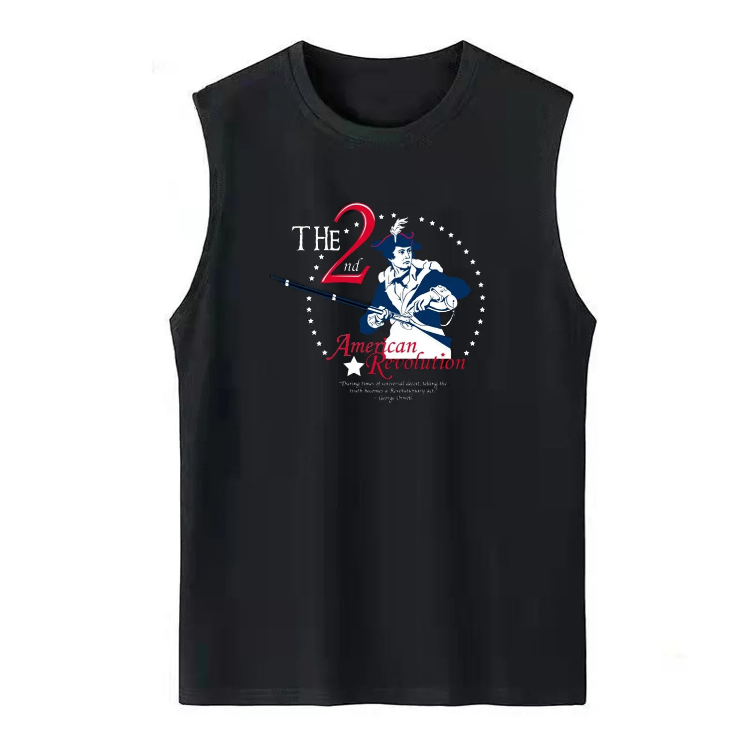 Retro 1776 American Revolution Patriot 2nd Amendment Tanktop 100% Cotton O-Neck Summer Casual Mens Tank Tops Sleeveless T-shirt