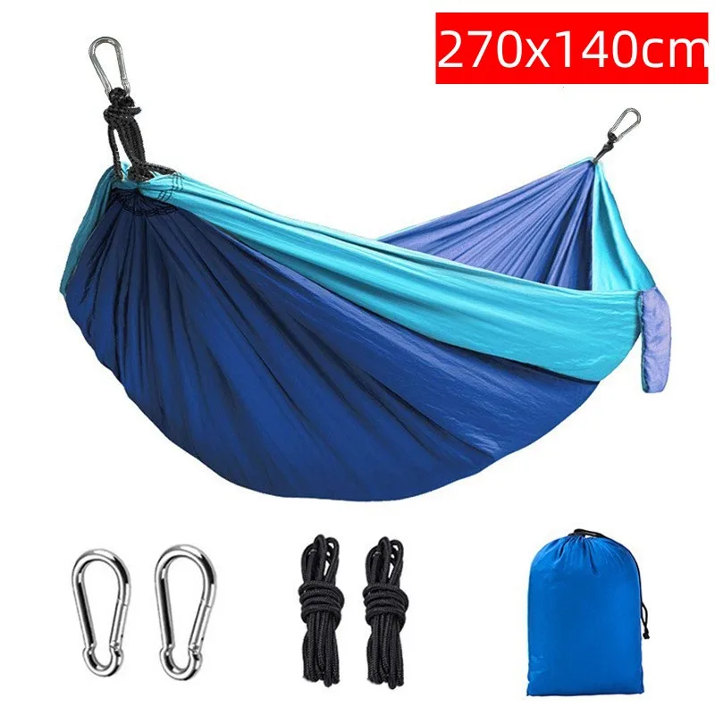 Nylon Color Matching Hammock Outdoor Camping Ultra Light Portable Hammock for Double Person Outdoor Recreation Hammock Swing