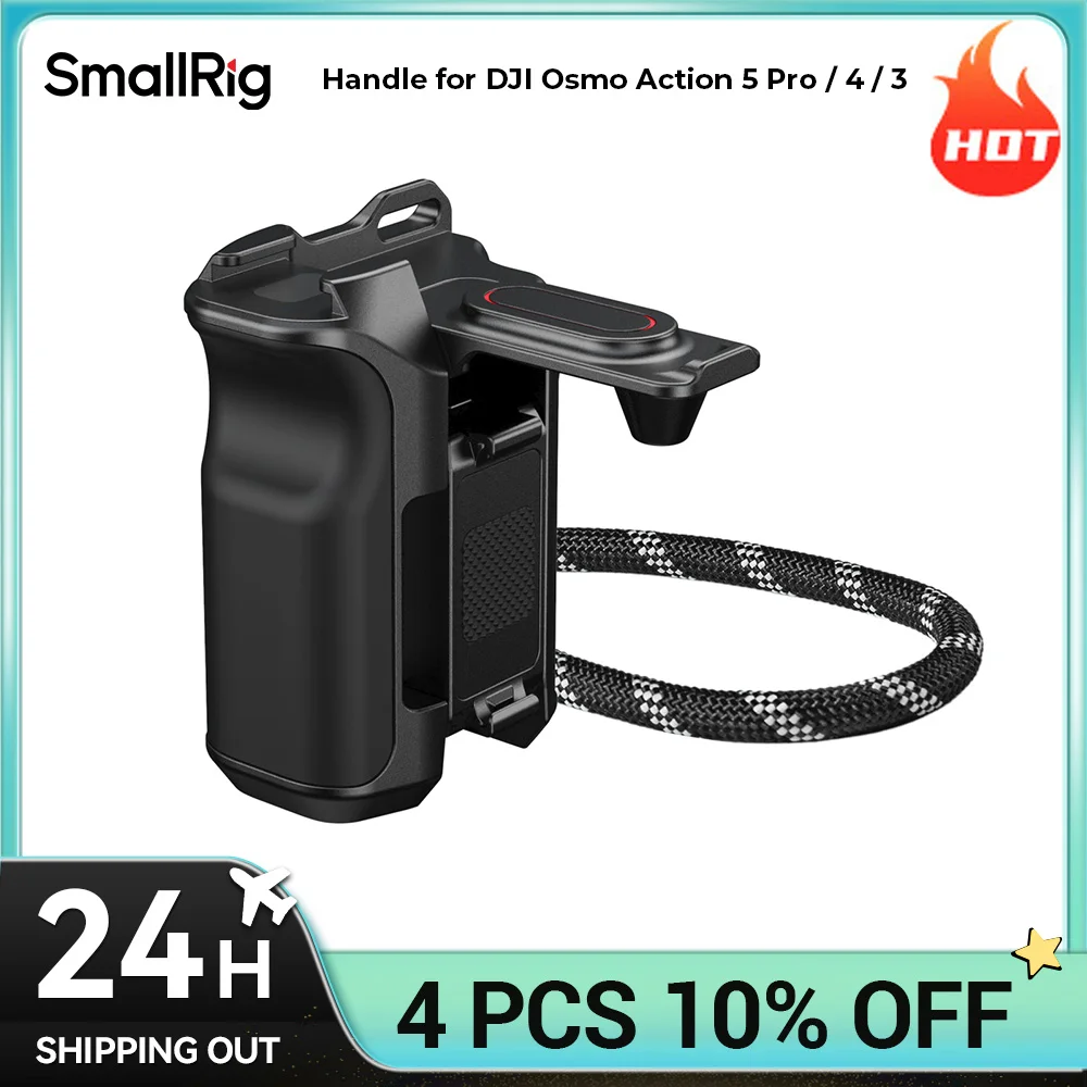 Maniglia SmallRig Osmo Action 5 Pro per DJI Osmo Action 5 Pro / 4 / 3 Pulsante otturatore integrato pieghevole a sgancio rapido magnetico