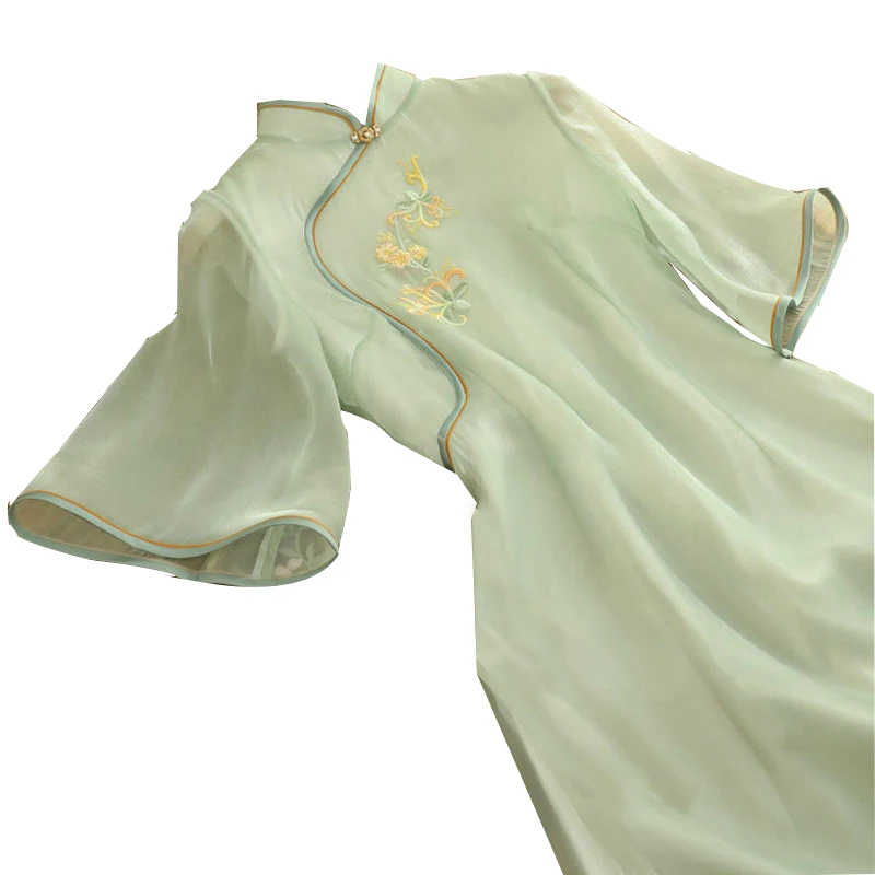 Grande taille femmes été Dr minceur viande couvrant Hanfu amélioré Sle a-ligne jupe Version coréenne coupe ample