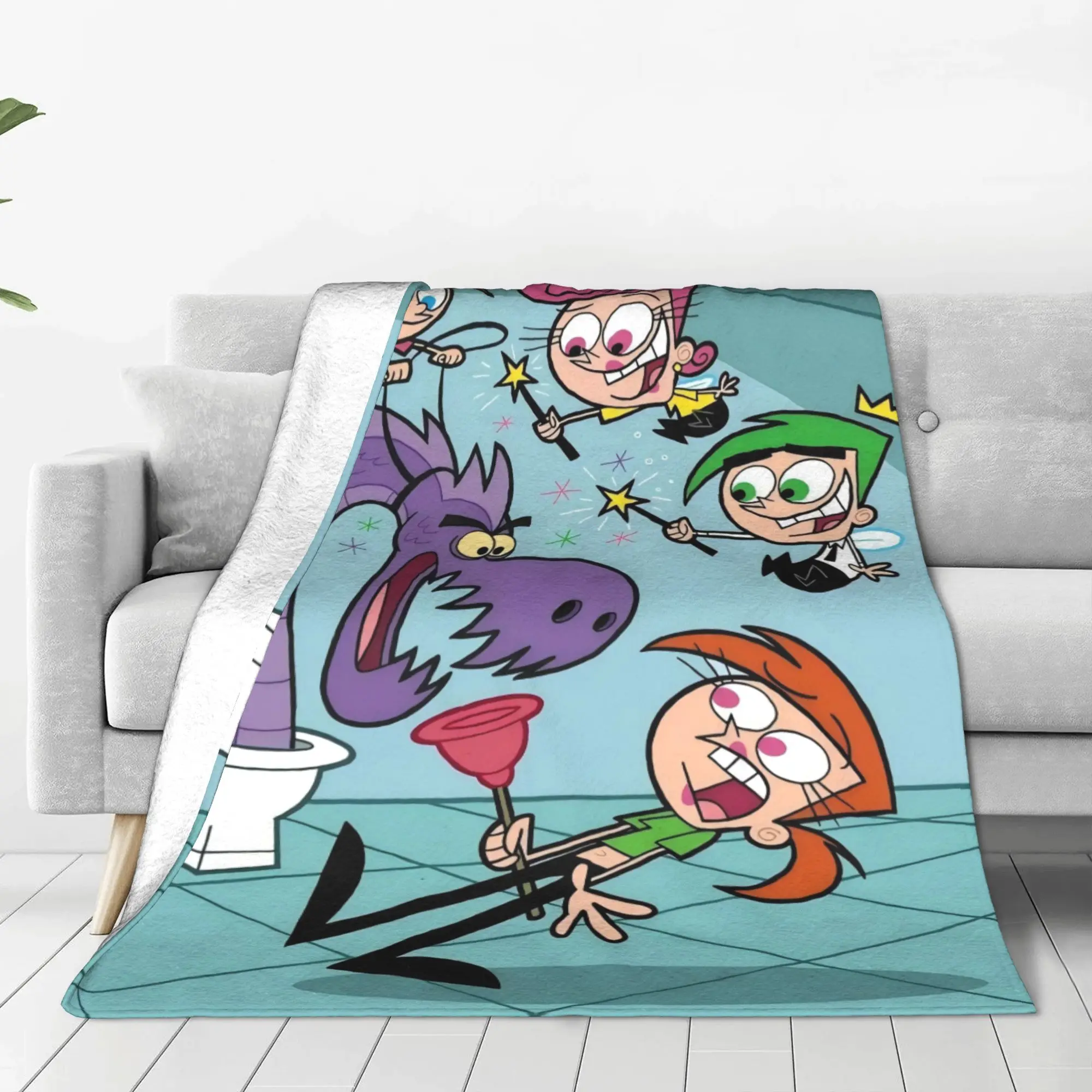 Fairly OddParents Blanket Autumn/Winter  Multifunction Lightweight Throw Blankets For Sofa Travel Bedding Throws