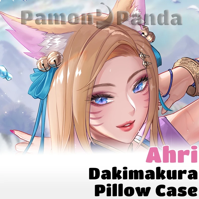 Ahri Dakimakura LOL Game Hugging Pillow Case Full Body Pillowcase Cushion Cover Home Bedding Decor Otaku Gift