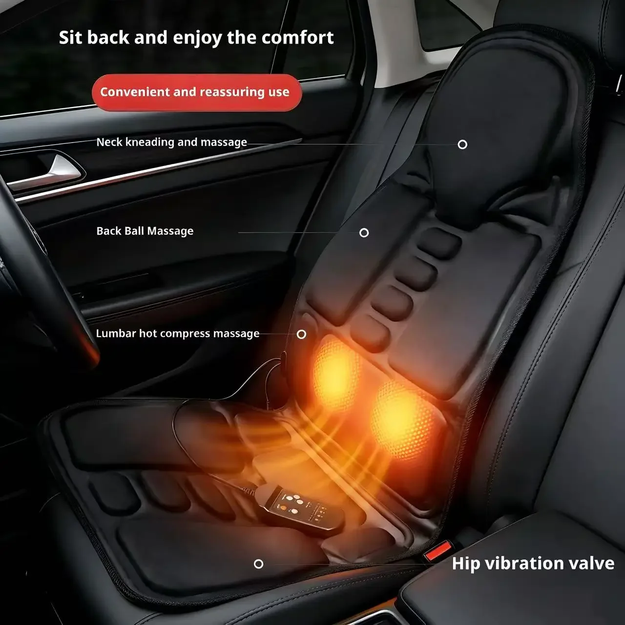 Full-Body Cervical Back Lumbar Waist Infrared Heated Vibration Massager Cushion Car Home Office Pain Relief Massage Seat Mat Pad