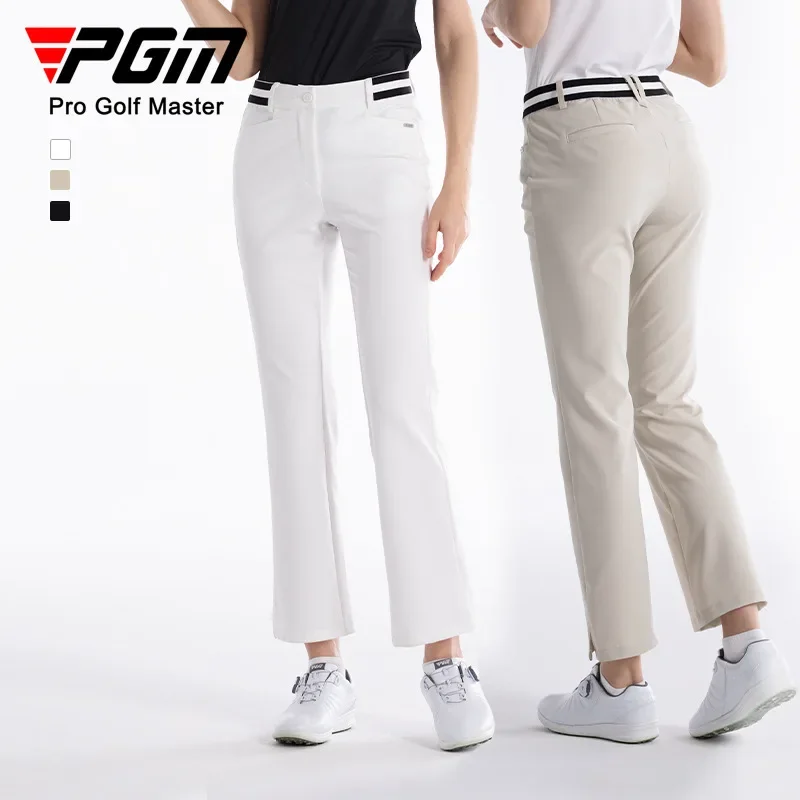 PGM Golf Clothes Trousers Women High Elastic Pants Summer Spring Lady Casual Long Pants Quick-Drying Flared Trousers KUZ176