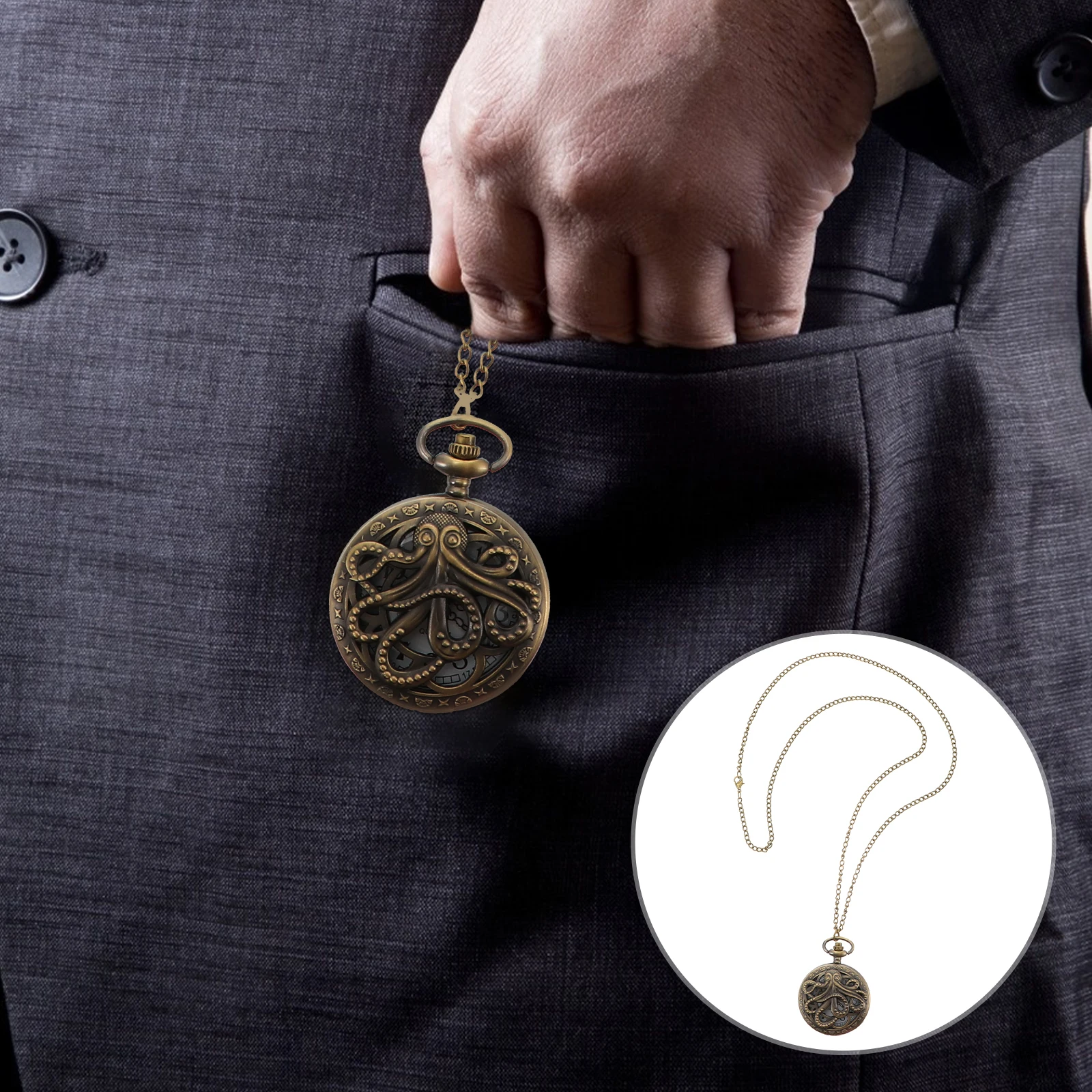 1pc Retro Pocket Hollow Out Vintage Quartz Movement Watch Mini Portable Lightweight Durable Men Women Gift Pocket Watch