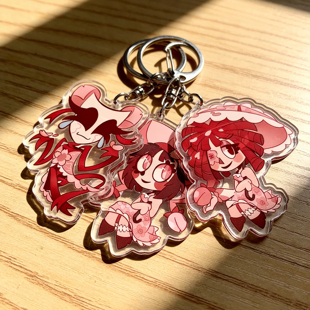 Niedliche Cartoon-Schlüsselanhänger Frühlings-Sakura Schlüsselringe Schmuck Manga-Spiel-Fan-Geschenke
