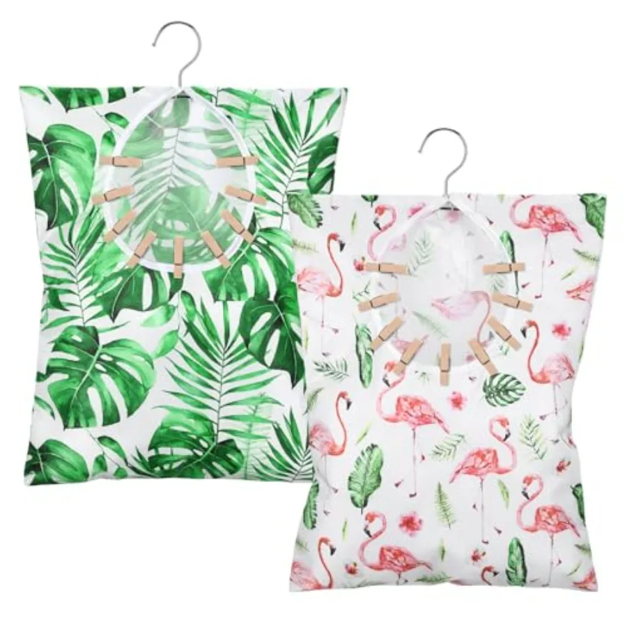 2 Bolsas Organizadoras para Pinzas de Ropa de 15 x 11 pulgadas para Colgar en la Cuerda, Bolsa Colgante para Pinzas de Ropa para Almacenamiento Exterior