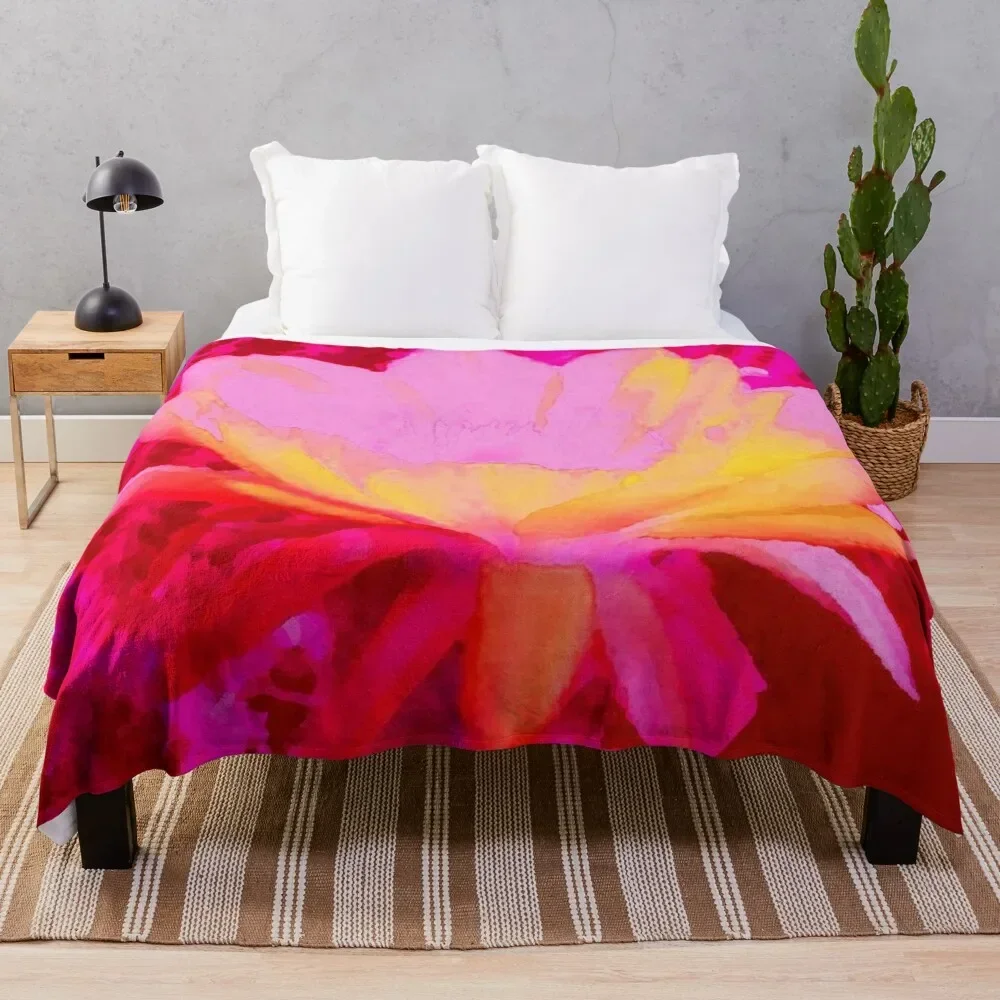 

Hot pink carnival of colors by Iritof Throw Blanket Picnic Warm Blankets For Bed Blankets