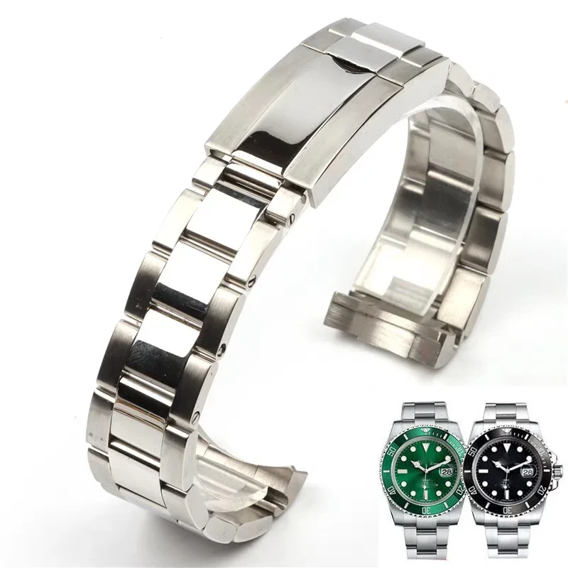 

904L Steel Watchbands For Rolex SUBMARINER DAYTONA Men Folding Clasp Watch Strap 20mm 21mm Solid Stainless Watch Bracelet