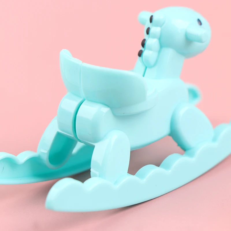 1:6 Mini mały plastikowy koń na biegunach Model koń równoważący dekoracja domku dla lalek udawaj zagraj w zabawkę dom prezent dziecko dziewczynka