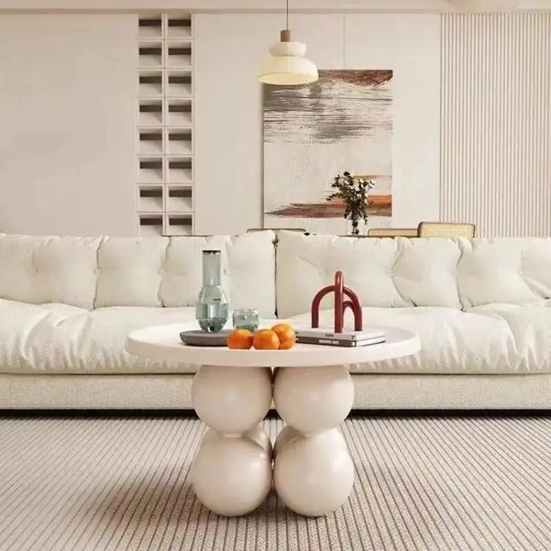 Mesa De té De hierro creativa De diseño De estilo crema, Mesa auxiliar moderna minimalista para sala De estar, Mesa De Centro para el hogar, decoración para habitación