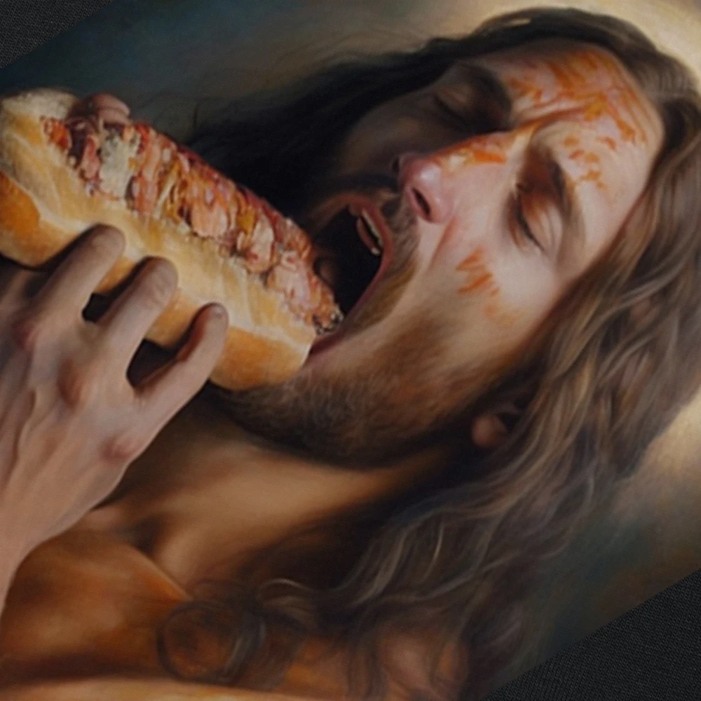 يسوع يحب هوت دوج تي شيرت مضحك هوت دوجز ميمي تي شيرتات ورق الرسم البياني الرجال موضة خمر اليورو حجم القطن تي شيرت للجنسين الشارع الشهير