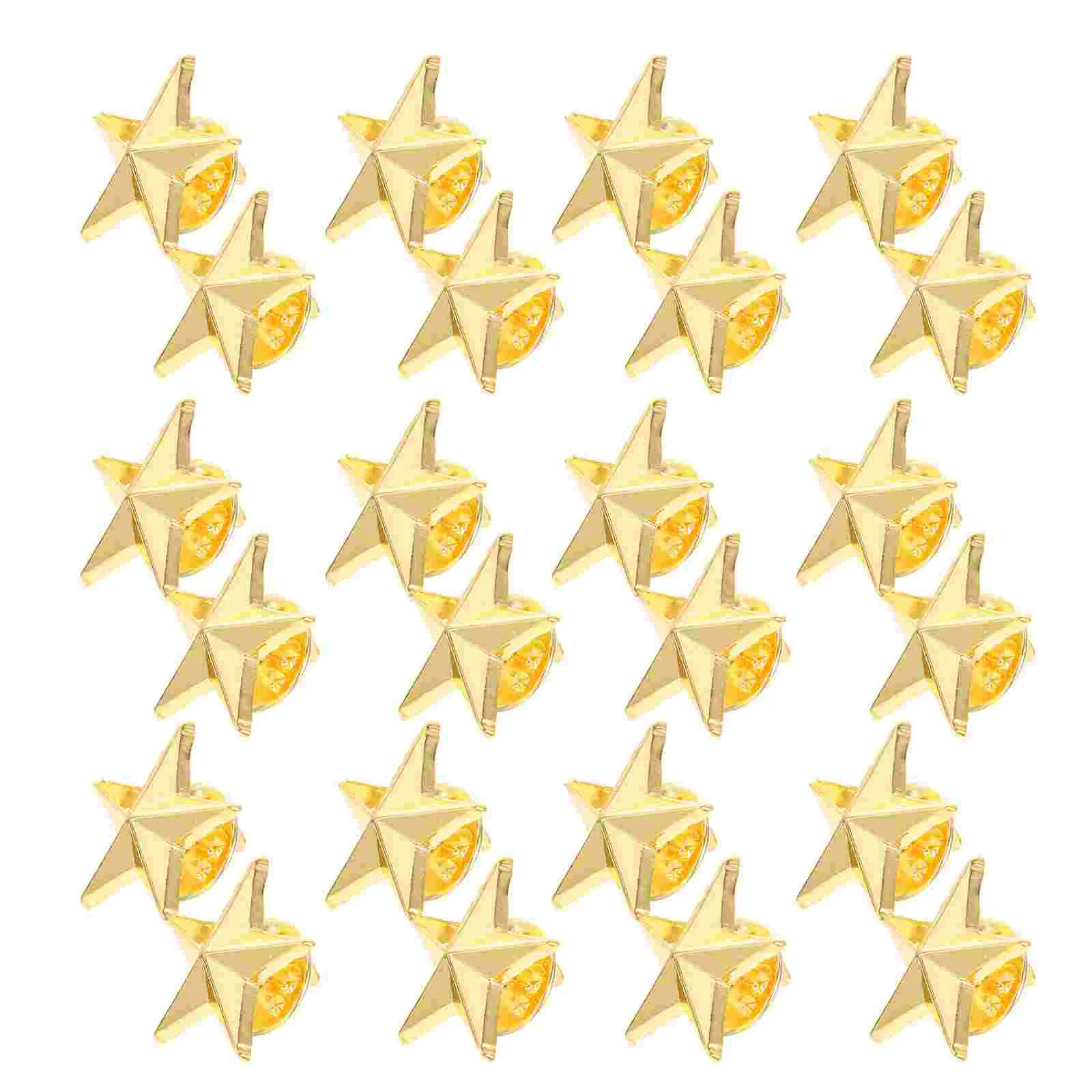 

12 Pcs Lapel Pin for Men Pentagram Badge Decorative Star Badges Alloy Golden Rating Staff