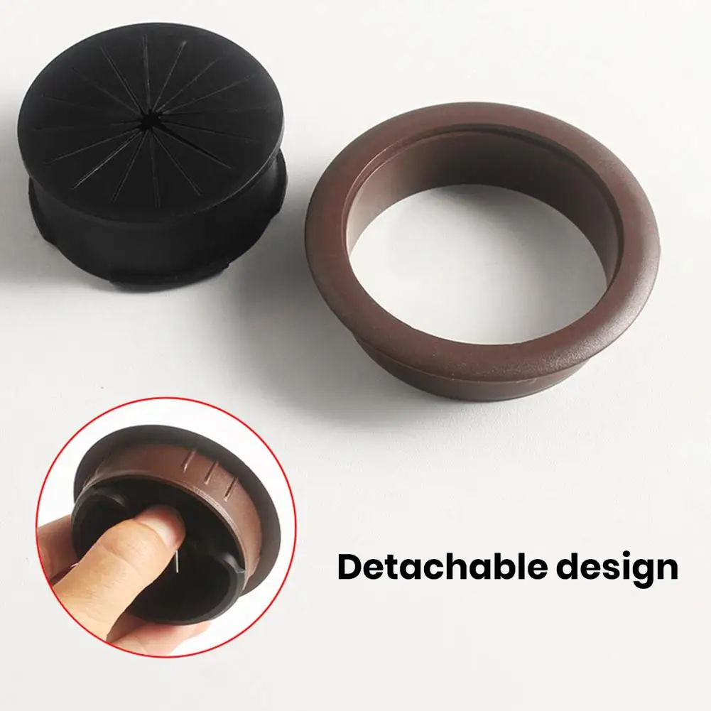 Desk Threading Box Plastic Decorative Cover for Computer Desk Threading Hole Round Rice-shaped Plate for Desktop Opening Wire