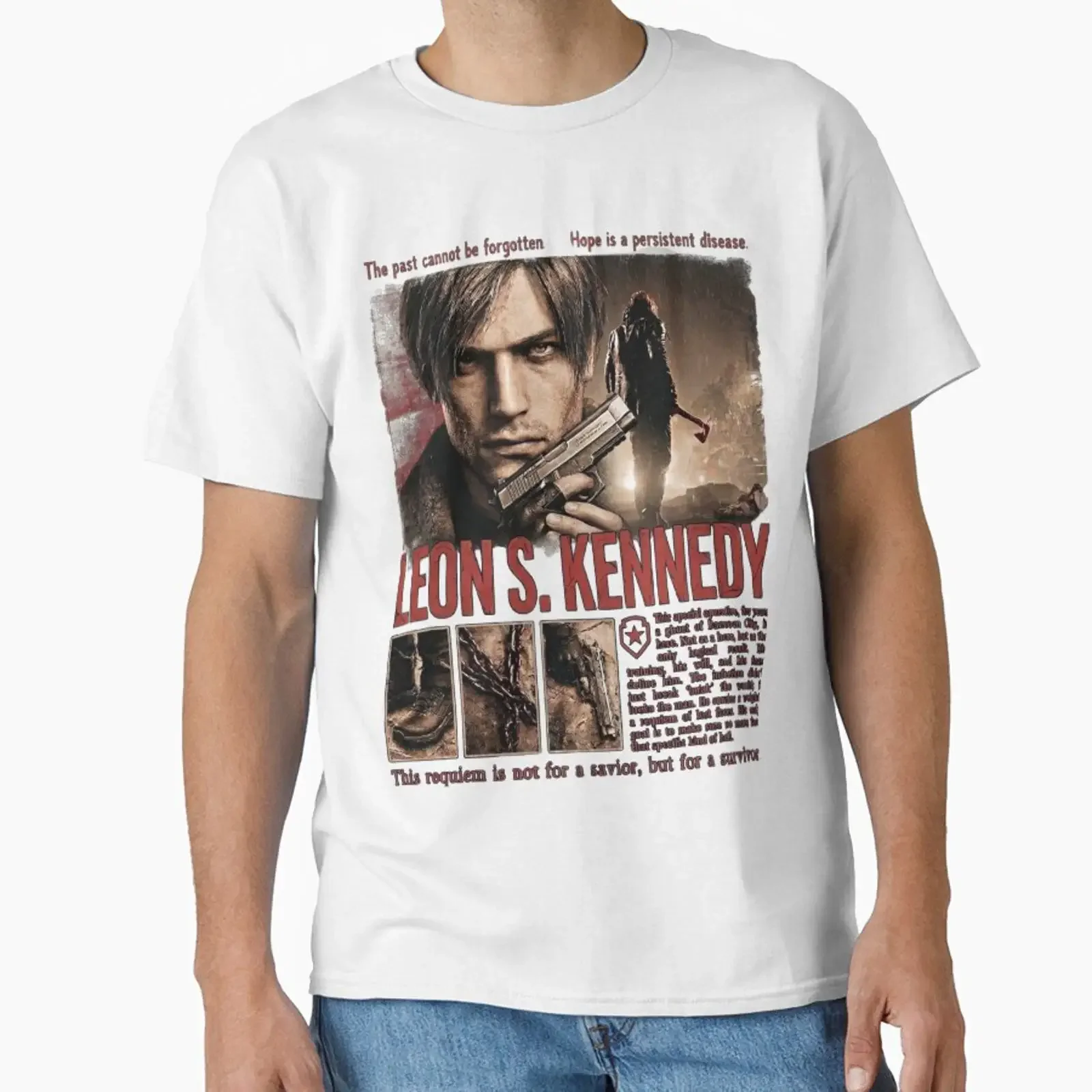 Leon S Kennedy designed and sold by BotanUta vintage Washed Breathable graphic Versatile streetwear fashion Stretched Stylish
