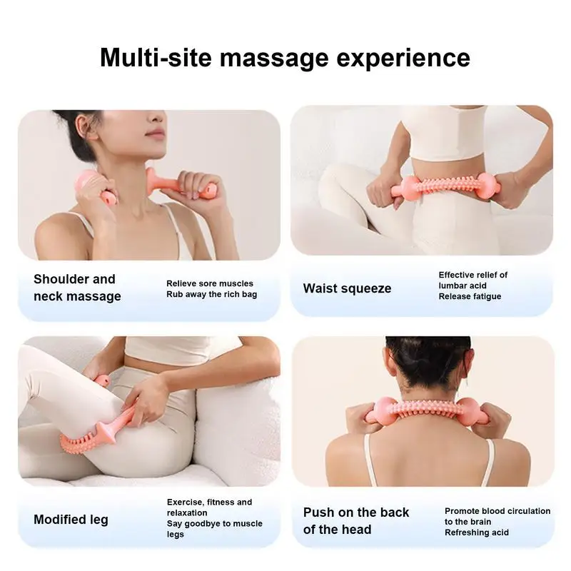 Massage Stick Roller Portable Massage Rollers Muscle Stick Neck Muscle Massager Anti-Slip Handle Rolling Massage Stick For