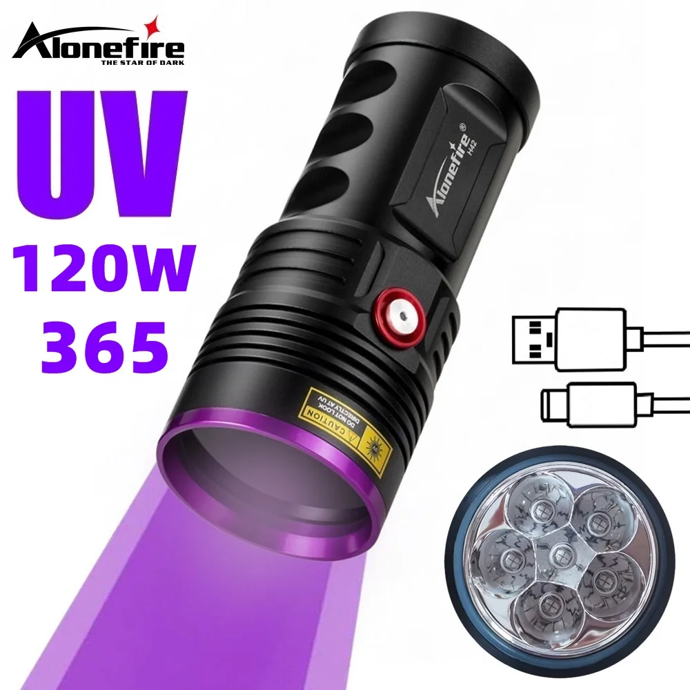 120W 6pcs 365NM UV Ultraviole Flashlight High Power Ultra Violet Detecto Pet Urine Stains bed bug Scorpions Marker Checke H46