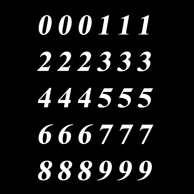 41712# Numbers Vinyl Decal 0 to 9 0 - 9 Stickers Craft DIY Hight 3cm or 5cm