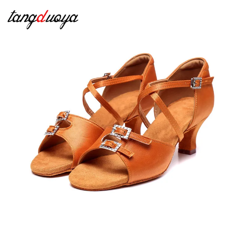 High Heel Latin Dance Shoes Stain Soft Sole Tango Dance Shoes Women's Adult Dance Shoes National Standard Party Shoes