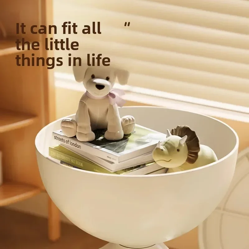 1pc Modern Round Matte Finish Side Table - Small Storage Rack Stool for Living Room, Bedside Nightstand, Minimalist Coffee Table