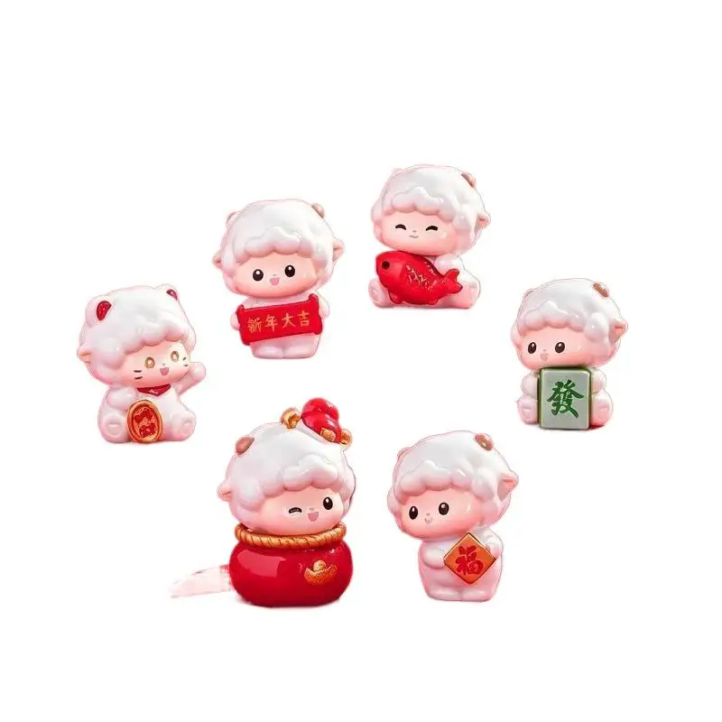 2027 Chinese Zodiac Goat Lunar DIY Animal Fairy Home Garden Decoration Miniature Items Figurines Ornaments Room Decor
