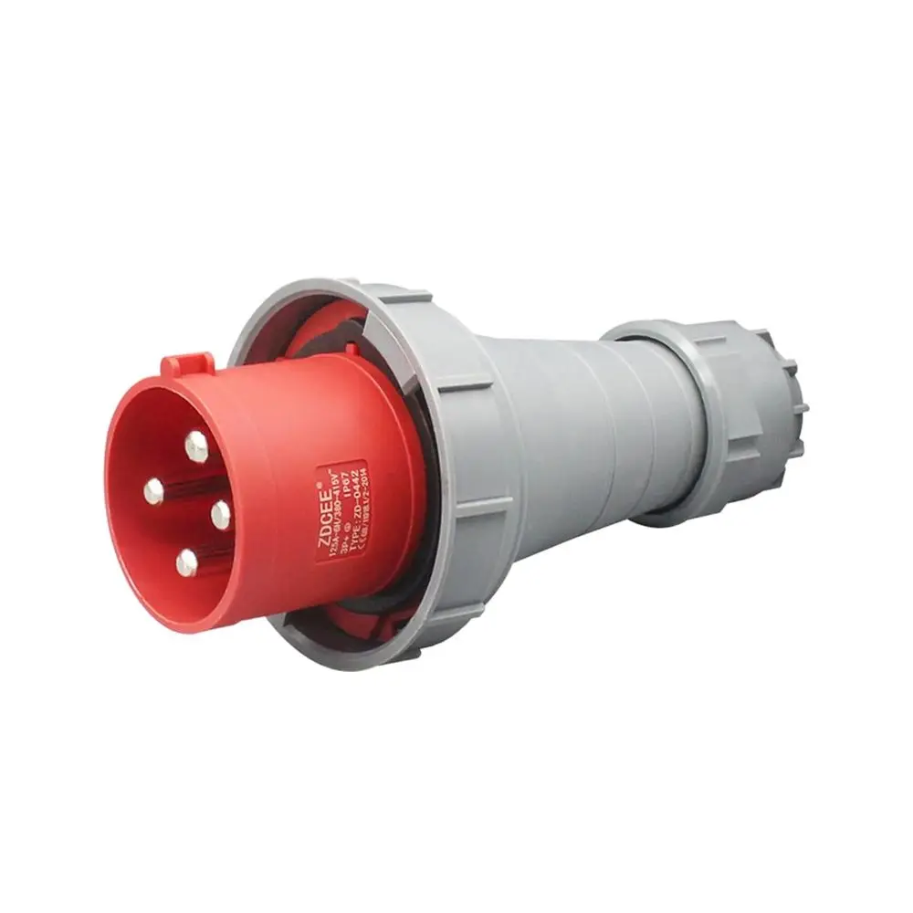 

125A 4Pin Industrial Contor Plug, 4Pin 125A 380V-415V 3P+E 6H IP67 Waterproo Male Contor IEC60309 Power Conting Industrial Plug