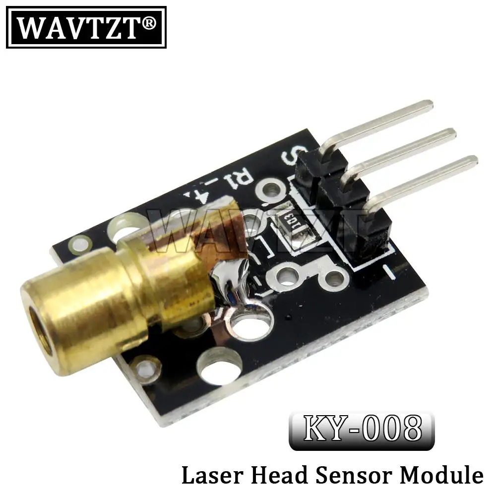 WAVTZT KY-008 3pin 650nm Red Laser Transmitter Dot Diode Copper Head Module for Arduino AVR PIC DIY