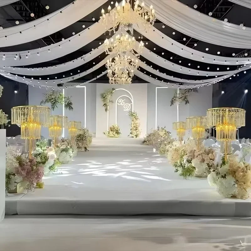 

4PCS Luxury Acrylic Floral Stand Crystal Ice Bar Tall Flower Display Holder for Wedding Event Decor Centerpiece Home Decoration