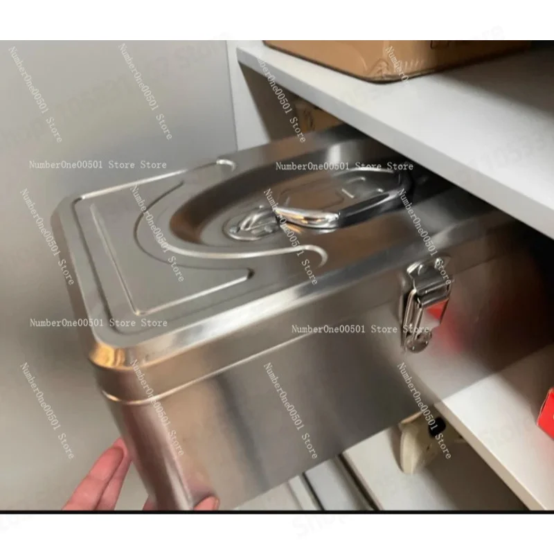 Stainless Steel Tool Box Industrial Grade, Thickened Hardware Storage Case for Car Home, Multifunctional Portable Toolbox