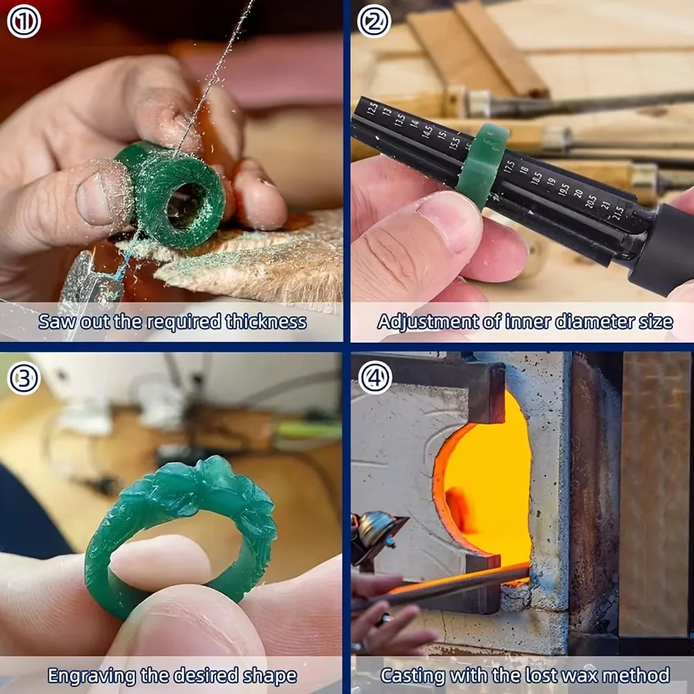 PHYHOO Ferris Carving Wax,Wax Ring Molds Tubes, Blue Color Wax Patterns Ring,Polishing Engraving Accessories