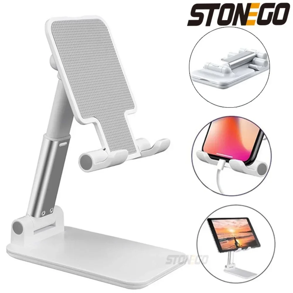 STONEGO Portable Mobile Phone Holder Bracket Mount Folding Adjustable Desk Stand for Tablet Mobile Phone