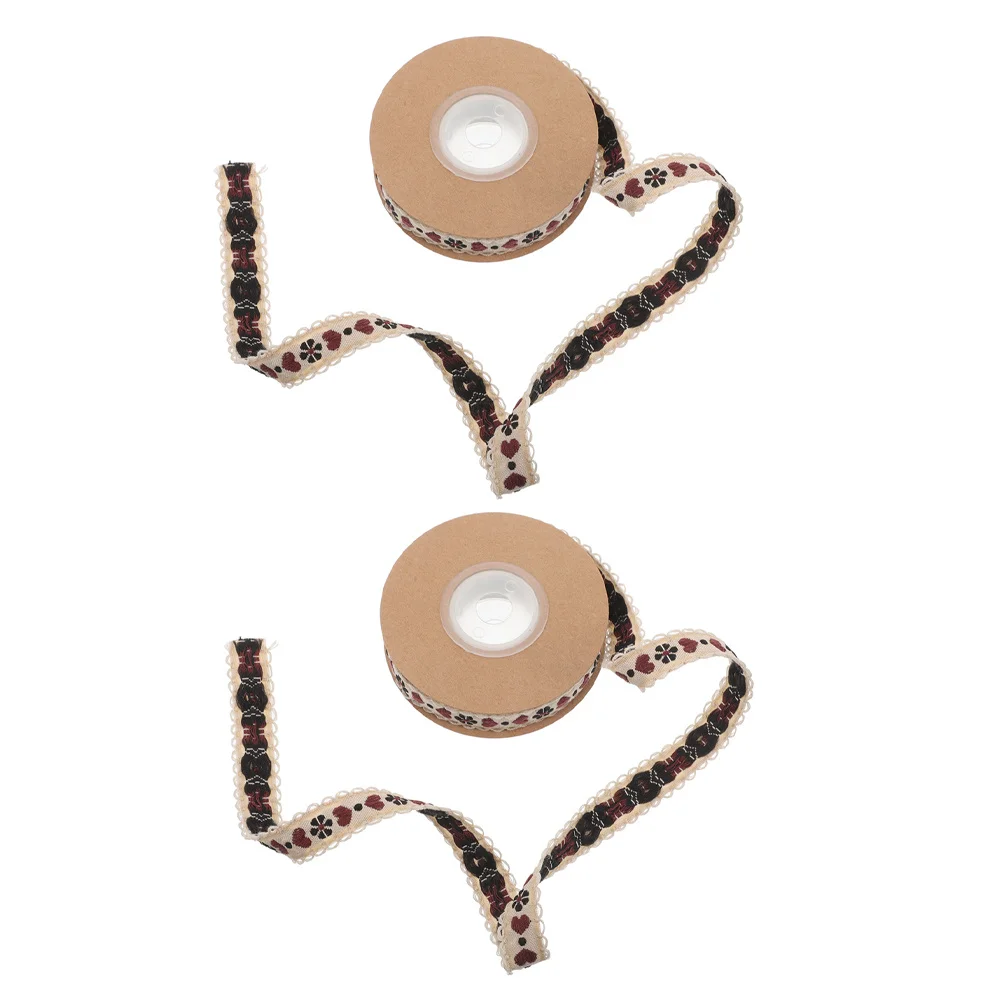 

Retro Decorative Materials 2 Rolls DIY Flower Print Vintage Trim Pattern Floral Ribbon Handmade Accessories Sewing Ribbons