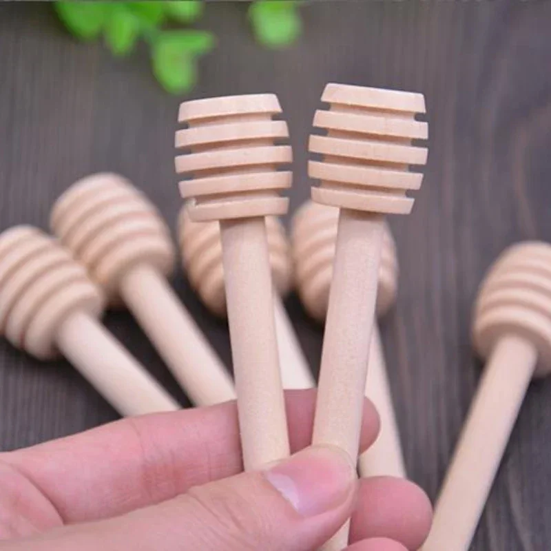 8cm Long Mini Wooden Honey Dippers Wood Honey Spoon Stick Wedding Favors