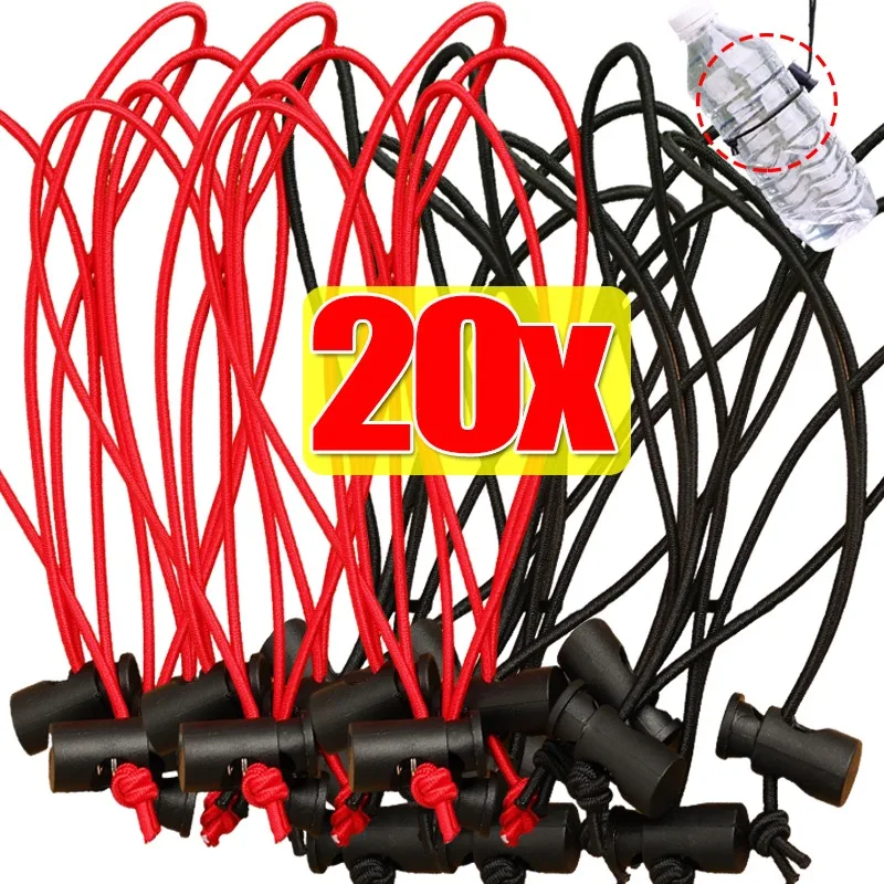 Outdoor Canopy Elastic Cord Spring Buckle Bundle Adjustable Bungee Cord with Ball Kit Elastic Spring Buckle Clip for Fixing