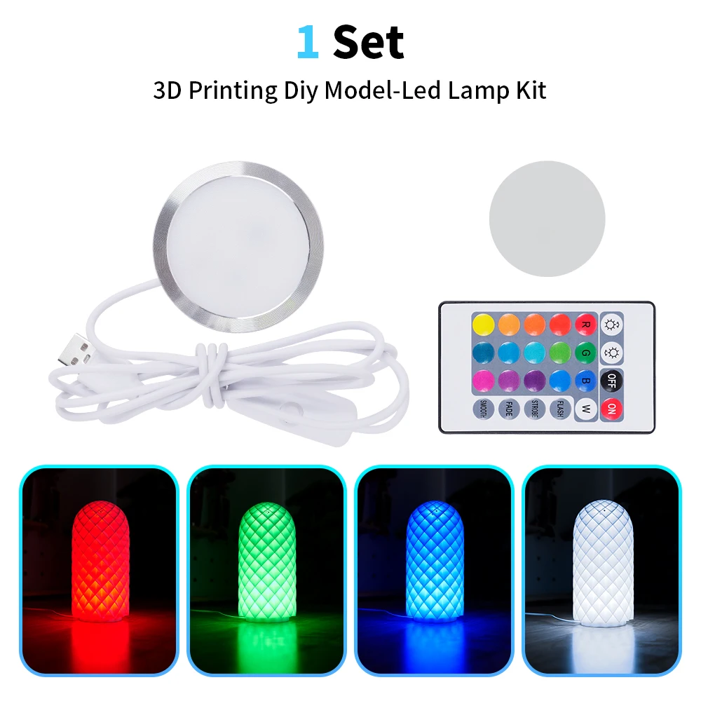 DIY Model Led Lamp Kit For Bambu Lab Colorful RGB LED Night Light With Remote Control Maker Supply Without 3D Printing Parts